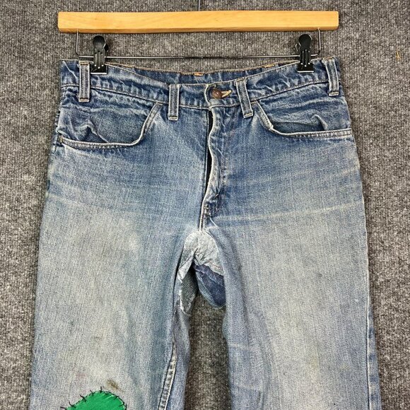 Vintage Levi’s Patchwork Flared Wide Leg Denim Jeans Women’s‎ Size 32W - Picture 2 of 9